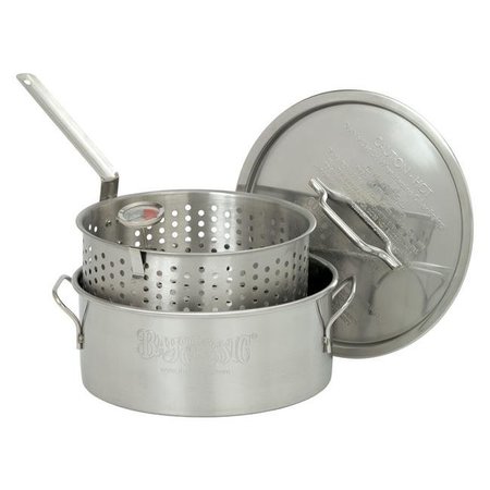 BAYOU CLASSIC Bayou Classic 1101 Stainless 10-Qt. Fry Pot with Lid and Basket 1101